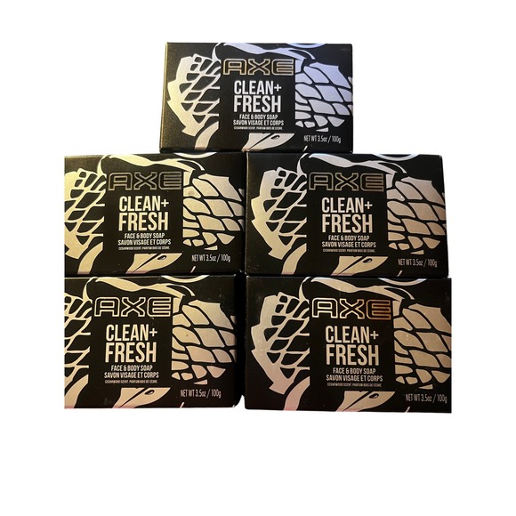 Axe Clean+ Fresh Face & Body Soap Cedarwood‎ Scent 3.5oz / 100g - 5 Pack - Picture 1 of 3